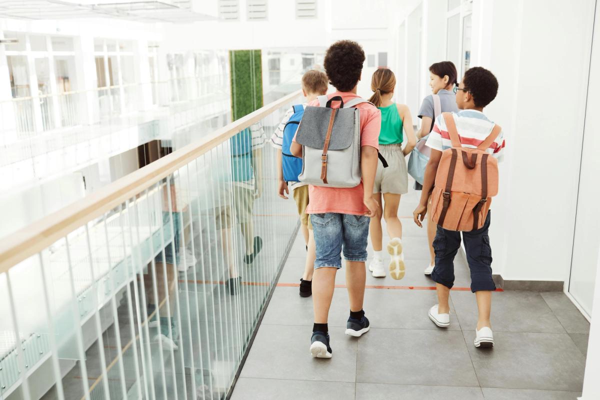 Children are attending class according to their school schedule.
